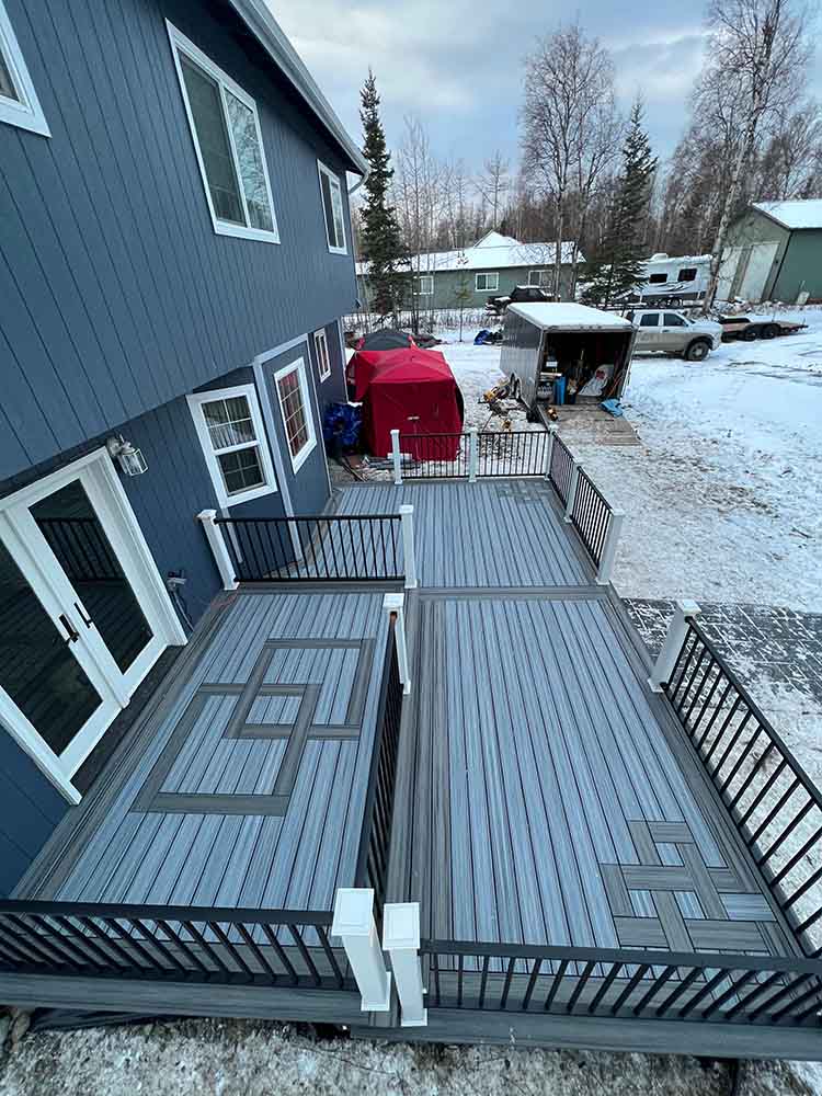 Linked squares design new deck construction