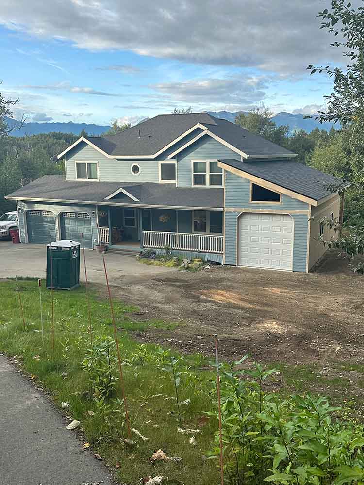 New house construction light blue