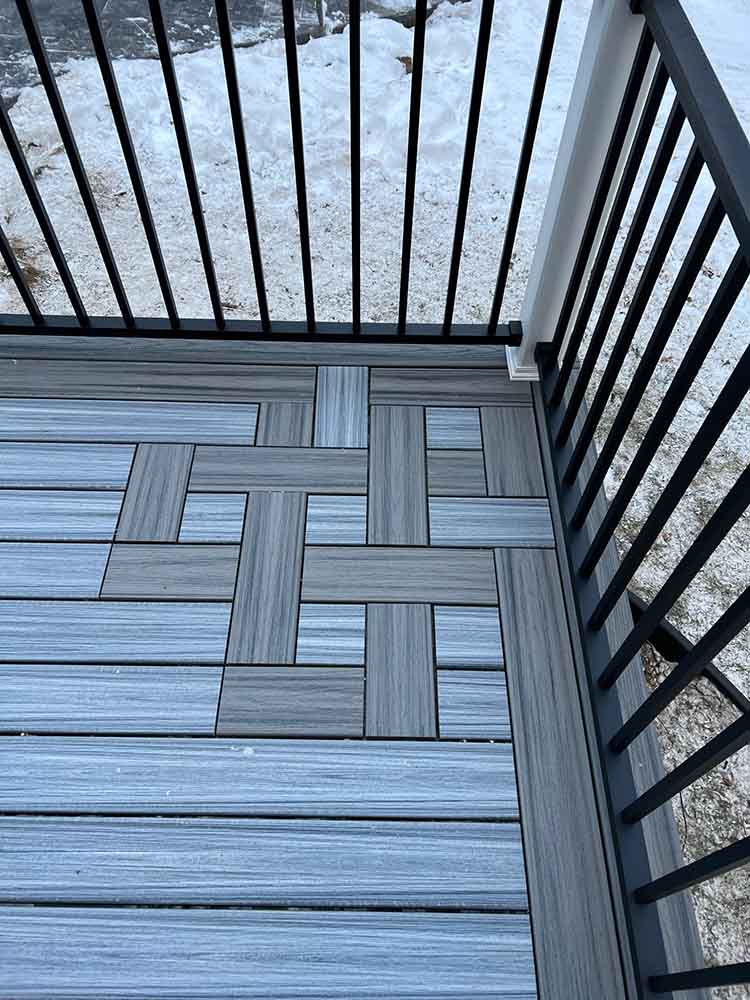 Woven design built in balcony deck