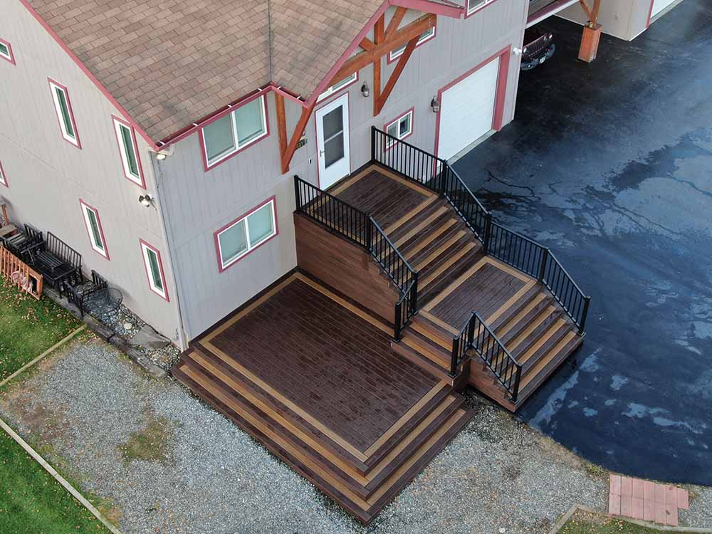 Deck stairway elevated enclosure