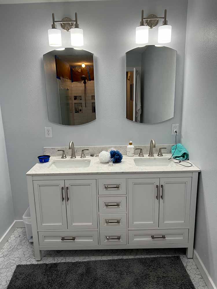 White walls bathroom kitchen sink construction