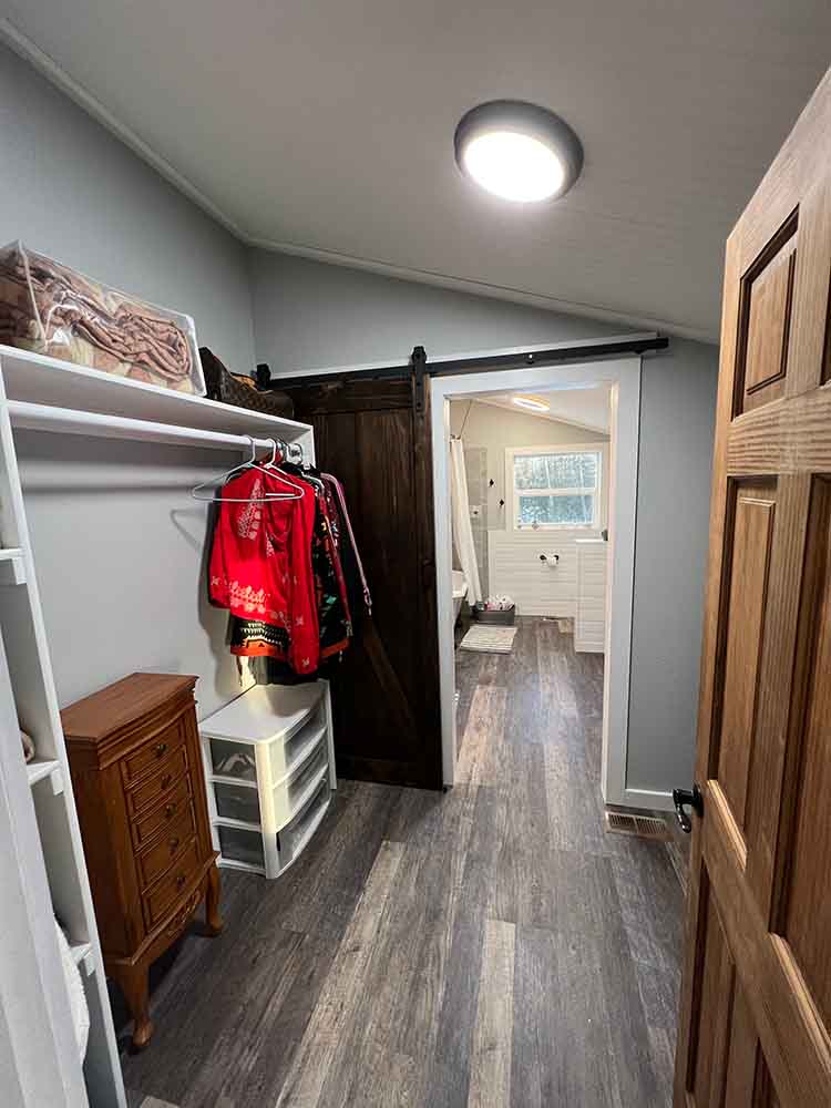 White walls laundry room door construction
