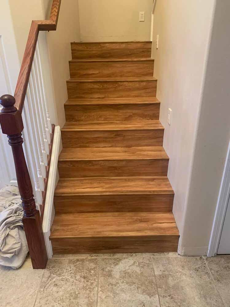 Wood stairs interior home construction